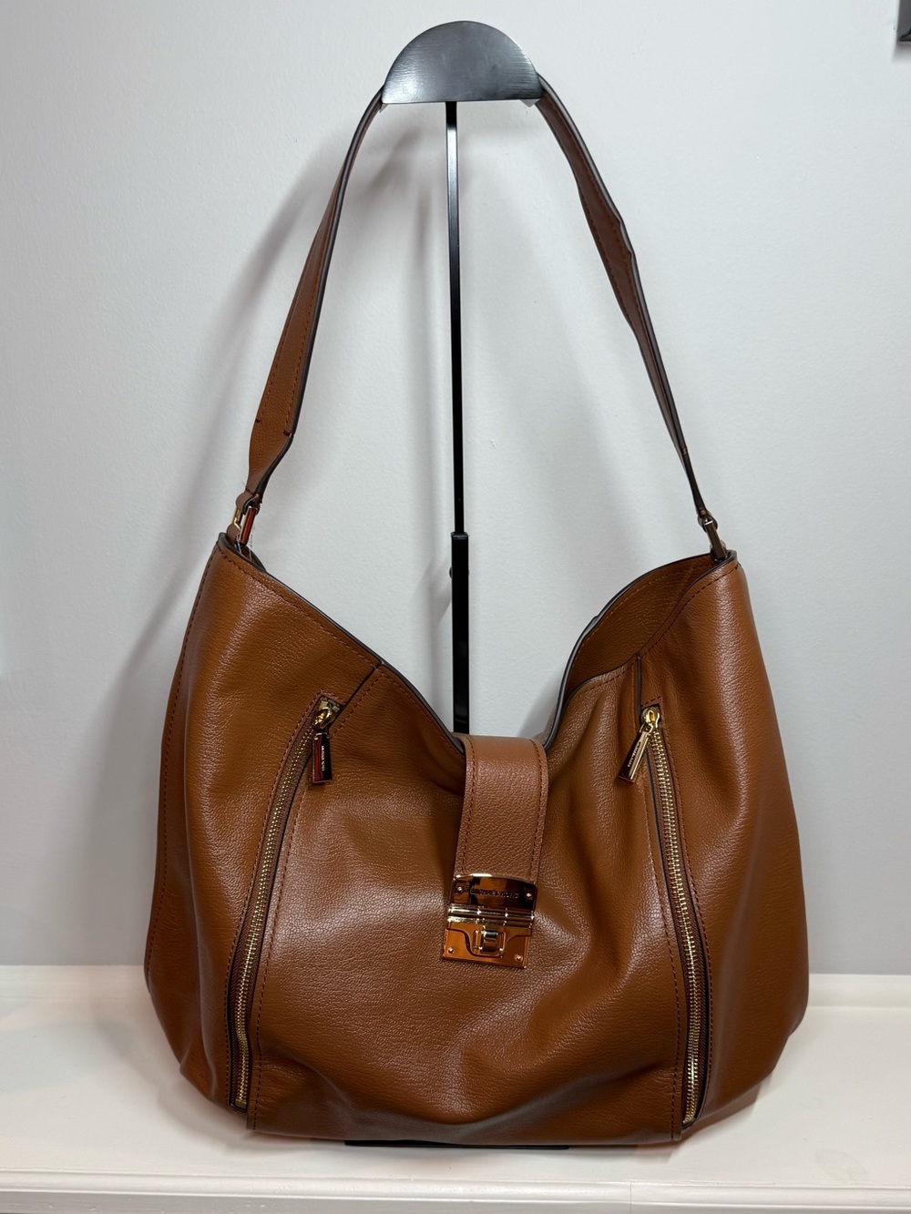 Michael Kors Addie Large Leather Hobo Shoulder Bag
